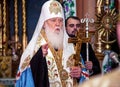 Ternopil, UKRAINE Ã¢â¬â DeÃÂ. 18, 2018: Honorary Patriarch of the united autocephalous Ukrainian Orthodox Church Filaret during a Royalty Free Stock Photo